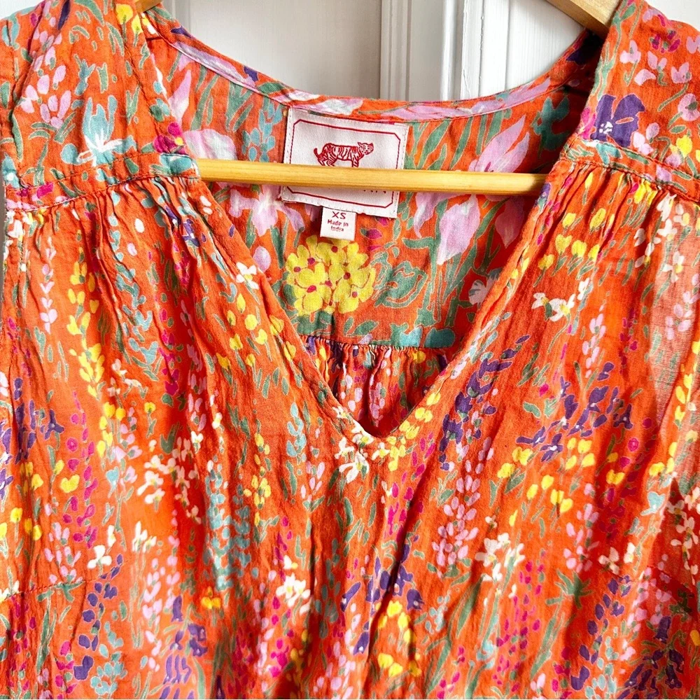 Banjanan Sleeveless Floral Orange Top - Picture 5 of 6